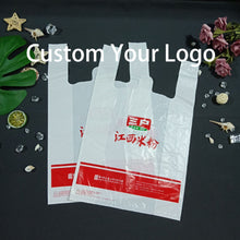 Load image into Gallery viewer, Custom Printed Plastic T Shirt Bags easy open system Shopping Bag