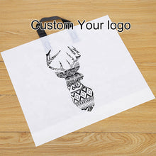 Load image into Gallery viewer, Hot sale reusable custom logo printed pink plastic shopping bag with soft loop handle