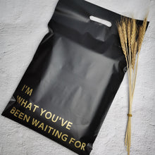 Load image into Gallery viewer, biodegradable custom printed matte hand black poly mailer shipping bag