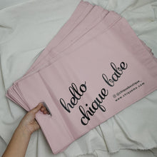 Load image into Gallery viewer, Custom Logo Printed Clothing Custom Plastic Bag pink Handle Packing Bag