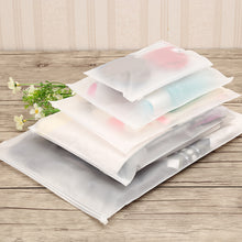 Load image into Gallery viewer, recycled pouches frosted plastic zippers lock clothing packing bag