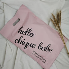 Load image into Gallery viewer, Custom Logo Printed Clothing Custom Plastic Bag pink Handle Packing Bag