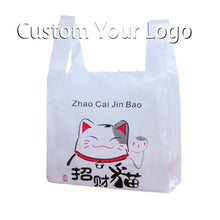 Load image into Gallery viewer, Custom printed degradable material plastic T-Shirt bag