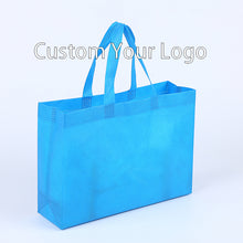 Load image into Gallery viewer, Custom print eco reusable supermarket grocery promotion shopping non woven carry fabric tote cloth bag