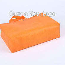 Load image into Gallery viewer, Custom print eco reusable supermarket grocery promotion shopping non woven carry fabric tote cloth bag