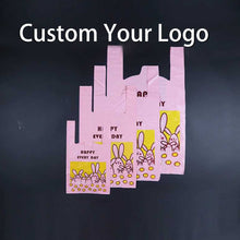 Load image into Gallery viewer, Cornstarch biodegradable t shirt carry custom eco friendly shopping