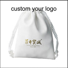 Load image into Gallery viewer, Luxury Jewelry Pouches with Custom Logo Suede Velvet Small Drawstring Bag