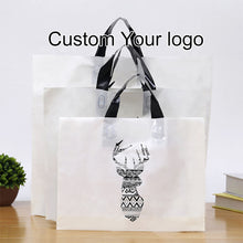 Load image into Gallery viewer, Hot sale reusable custom logo printed pink plastic shopping bag with soft loop handle