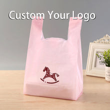 Load image into Gallery viewer, Custom printed degradable material plastic T-Shirt bag