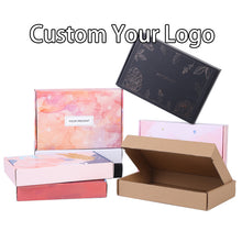 Load image into Gallery viewer, Custom logo design corrugated mailing packaging white shipping boxes