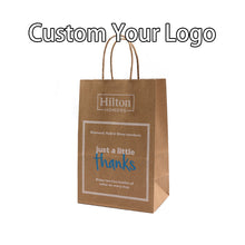 Load image into Gallery viewer, Custom style fancy design food grade brown twist handle paper bag