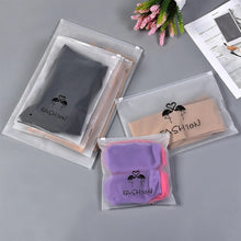 Load image into Gallery viewer, recycled pouches frosted plastic zippers lock clothing packing bag