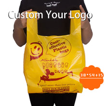 Load image into Gallery viewer, 100% Biodegradable Compostable Eco-Friendly Carry Plastic T-shirt Bags For Supermarket