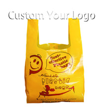 Load image into Gallery viewer, 100% Biodegradable Compostable Eco-Friendly Carry Plastic T-shirt Bags For Supermarket