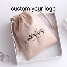 Load image into Gallery viewer, Custom Logo Printed Coffee Gift Pouch Velvet Suede Drawstring Bag Jewelry Pouch