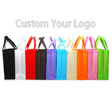 Load image into Gallery viewer, Eco Custom Logo Printed Reusable Non Woven Fabric Carry Tote Grocery Shopping Bags