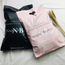 Load image into Gallery viewer, Custom Logo Printed Clothing Custom Plastic Bag pink Handle Packing Bag