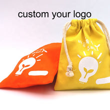 Load image into Gallery viewer, custom logo gift pouch drawstring velvet flannel Jewelry Pouch bag