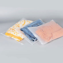 Load image into Gallery viewer, recycled pouches frosted plastic zippers lock clothing packing bag