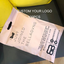 Load image into Gallery viewer, white handle poly mailer eye lash swim packing courier bag envelope