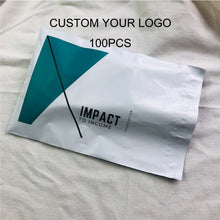 Load image into Gallery viewer, biodegradable custom logo matte shipping bag white poly mailers