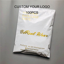 Load image into Gallery viewer, biodegradable custom logo matte shipping bag white poly mailers