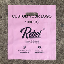 Load image into Gallery viewer, Custom Print Logo Design LDPE/HDPE handle plasticdie cut shopping bag