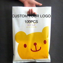 Load image into Gallery viewer, Custom Print Logo Design LDPE/HDPE handle plasticdie cut shopping bag