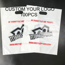 Load image into Gallery viewer, Custom seize LDPE die cut handle plastic retail shopping bags