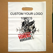 Load image into Gallery viewer, Custom seize LDPE die cut handle plastic retail shopping bags