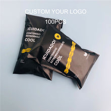 Load image into Gallery viewer, eco friendly pink poly mailer couriercosmetics eyecourier bag envelope