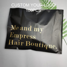 Load image into Gallery viewer, biodegradable custom print matte black plastic poly mailing bag