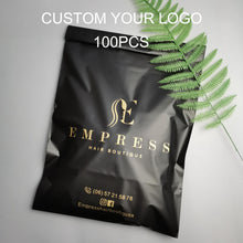 Load image into Gallery viewer, biodegradable custom print matte black plastic poly mailing bag