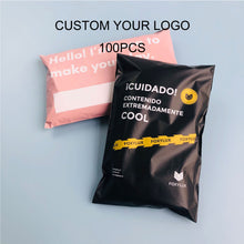 Load image into Gallery viewer, eco friendly pink poly mailer couriercosmetics eyecourier bag envelope