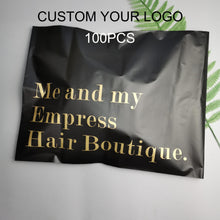 Load image into Gallery viewer, biodegradable custom print matte black plastic poly mailing bag