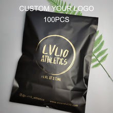Load image into Gallery viewer, biodegradable custom print matte black plastic poly mailing bag