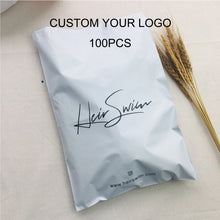 Load image into Gallery viewer, biodegradable custom logo matte shipping bag white poly mailers