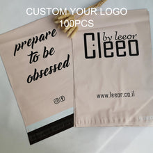 Load image into Gallery viewer, Biodegradable custom logo Beige mail package clothes transport bag