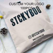 Load image into Gallery viewer, Biodegradable custom logo Beige mail package clothes transport bag