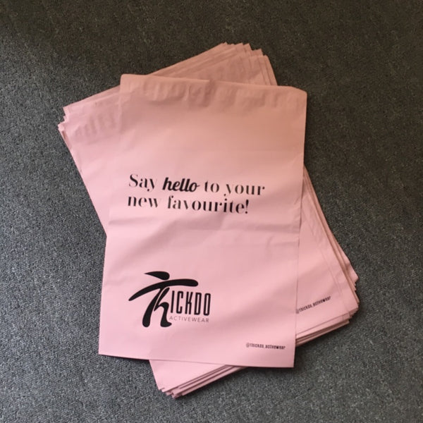 Low MOQ pink courier bags customize your logo, do you like pink?