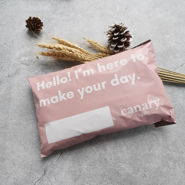 pink color poly mailing bag, matte type and also is biodegradable.