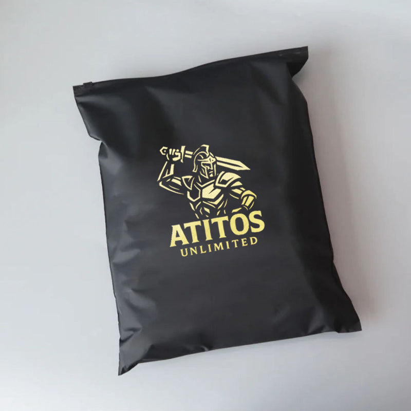 Custom 100pcs 25x35CM black zipper bags printing gold