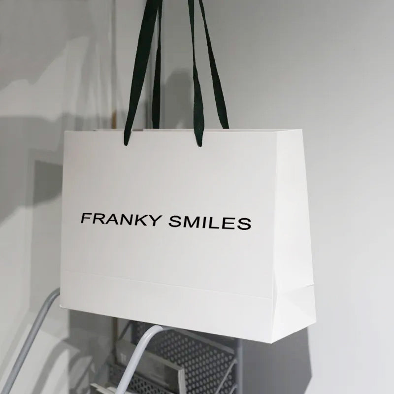 Custom 100pcs 70x50x20CM White Gift Bags Printing Black LOGO