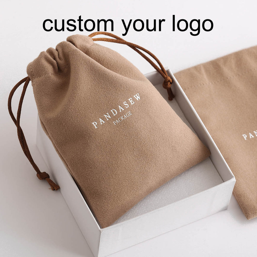 custom logo gift pouch drawstring velvet flannel Jewelry Pouch bag