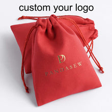 Load image into Gallery viewer, Custom velvet Small Velvet Drawstring Bag Wine Red velvet Bag
