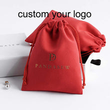 Load image into Gallery viewer, Custom velvet Small Velvet Drawstring Bag Wine Red velvet Bag
