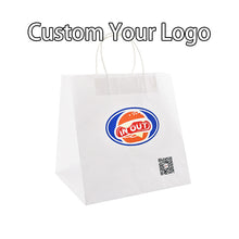 Load image into Gallery viewer, Custom packaging recycle brown fraft twisted flat handle bag
