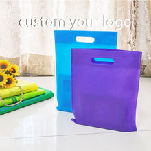 Load image into Gallery viewer, Custom Logo Design Printed Color Size tote non woven die cut bag
