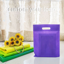 Load image into Gallery viewer, Custom Logo Design Printed Color Size tote non woven die cut bag
