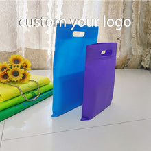 Load image into Gallery viewer, Custom Logo Design Printed Color Size tote non woven die cut bag
